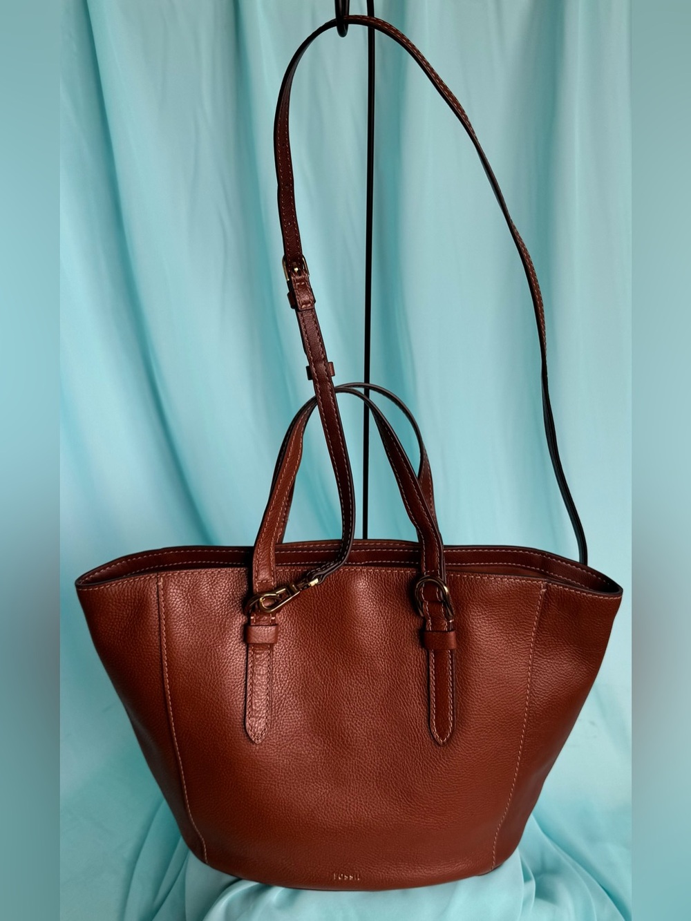 Fossil Brown Leather Large Shoulder Handbag Purse - Picture 8 of 8